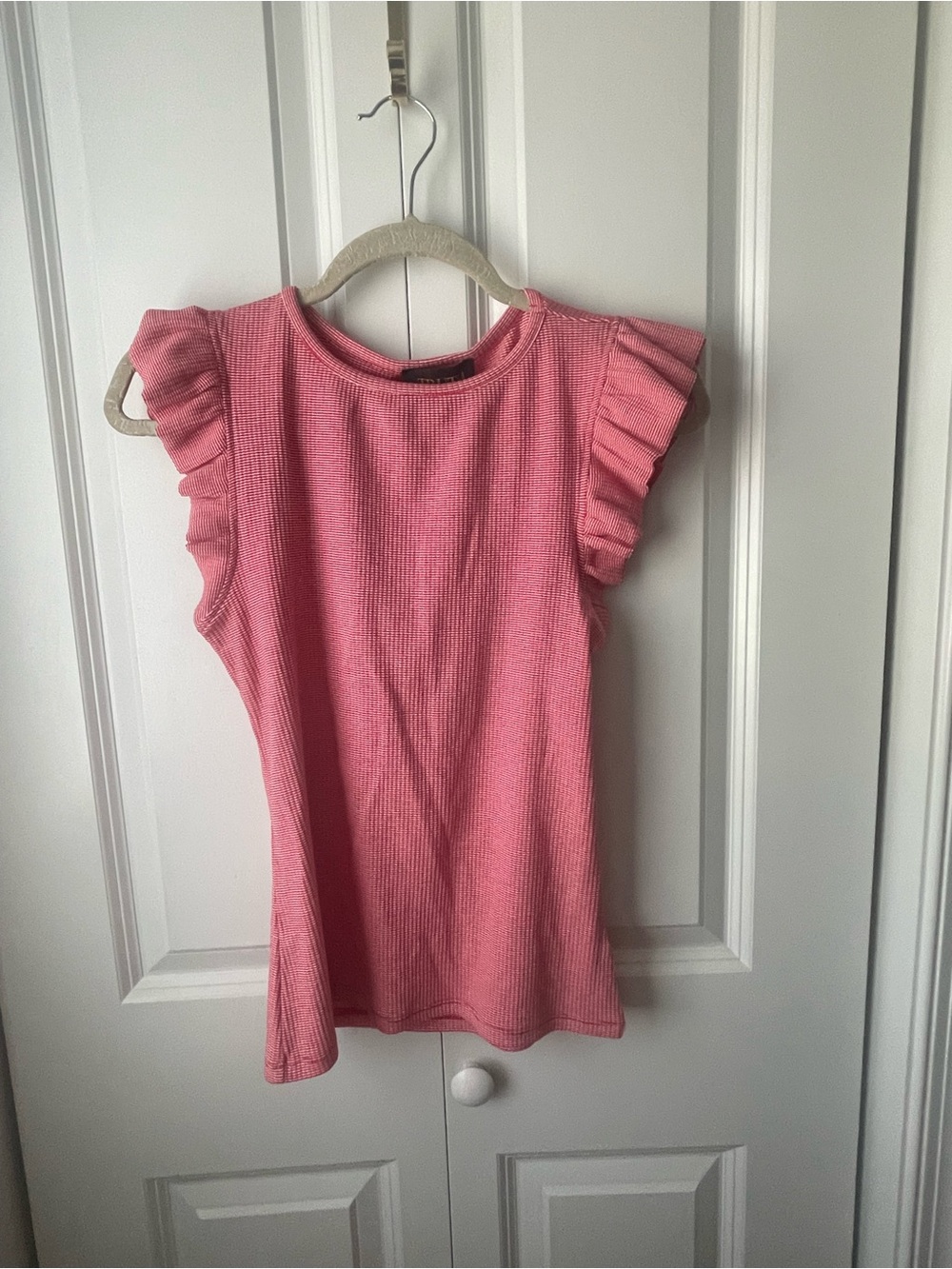 Truth Pink Ruffle Sleeve Ribbed Knit Top - Picture 4 of 8